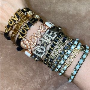BUNDLE 7 LOVE Bracelets Leather RoseGold Silver